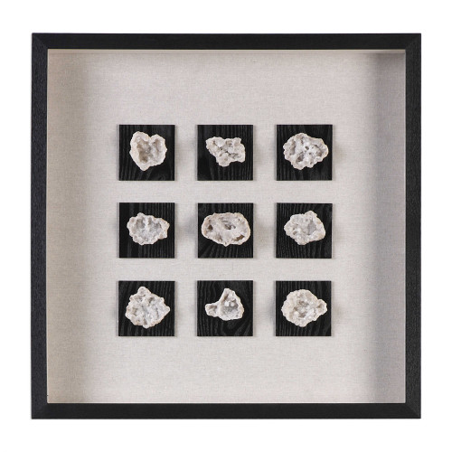 21.5" Authentic Geode Linen Shadow Box