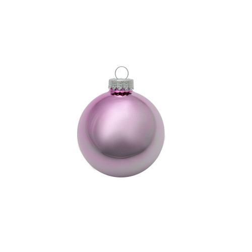Shiny Finish Glass Christmas Ball Ornaments - 1.25" (30mm) - Baby Pink - 40ct