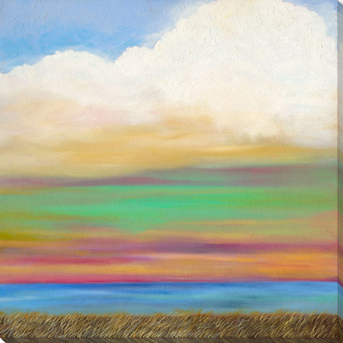 Yellow and Purple Square Wall Art Decor 18" x 18" - 33425862