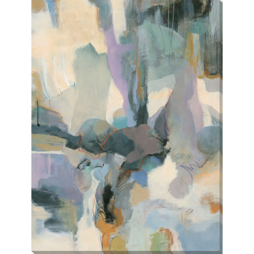 Beige and Blue Contemporary Style Rectangular Canvas Wall Art Decor 18" x 14" - 33425230