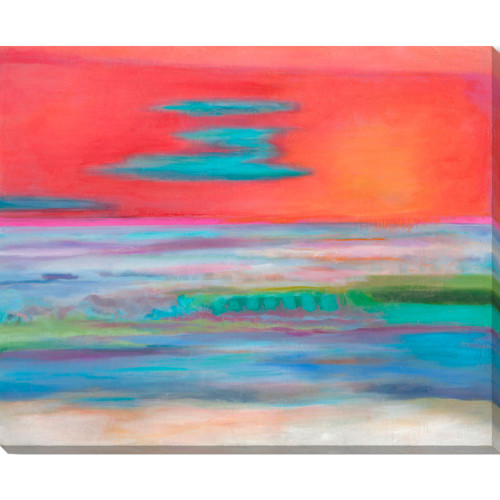 Blue and Pink Horizon Printed Canvas Wall Art Decor 28" x 22" - 33420211
