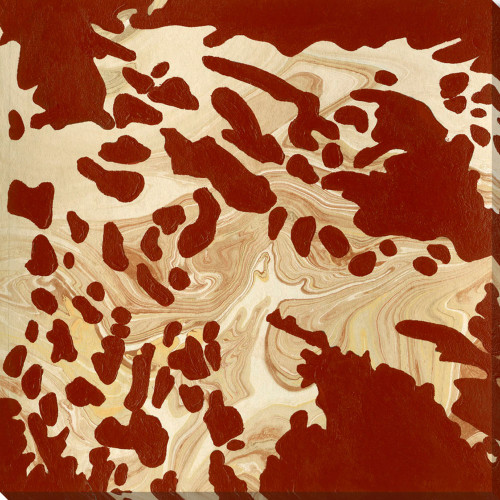 Red and Beige Marble Swirl Printed Wall Art Decor 40" x 40" - 33441790