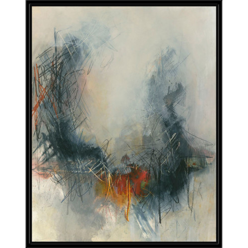 Teal Blue and Orange Anonymity Printed Rectangular Wall Art Decor 18" x 14" - 33423656