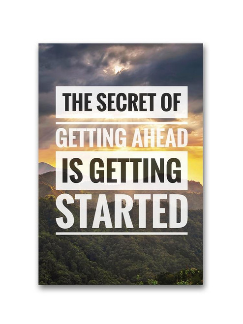 Hetting Ahead Motivation Quote Poster -Image by Shutterstock, Size