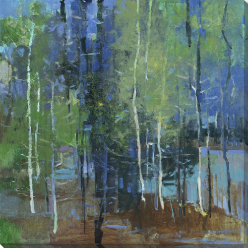 Blue and Green Mulberry Reflection Printed Canvas Wall Art Decor 28" x 28" - 33419859