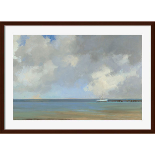 Blue and White Sea Printed Rectangular Wall Art Decor 22" x 28" - 33442786