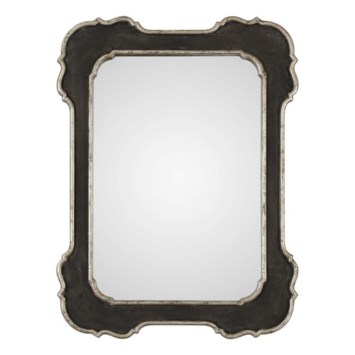 42” Black Bellano Aged Wall Mirror