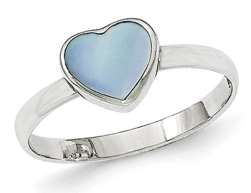 Sterling Silver Polished Blue Mother of Pearl Ring - 68QGG6286MOP-8