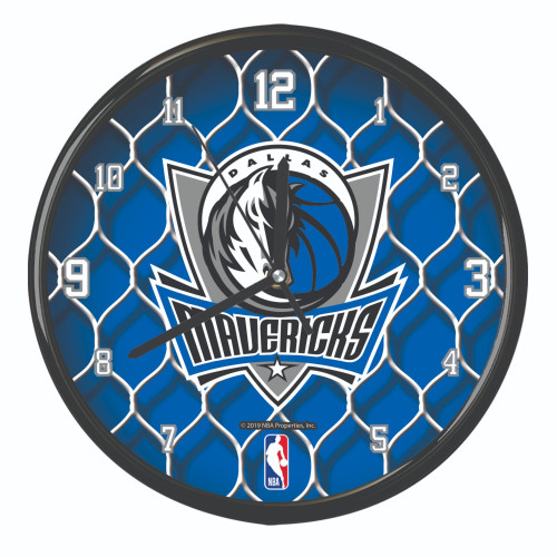 11.5" Blue and Gray NBA Dallas Mavericks Net Wall Clock