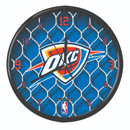 11.5" Blue and White NBA Oklahoma City Thunder Net Wall Clock