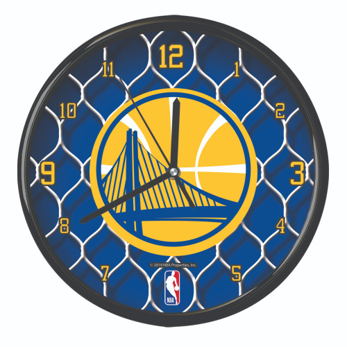 11.5" Blue and Yellow NBA Golden State Warriors Net Wall Clock