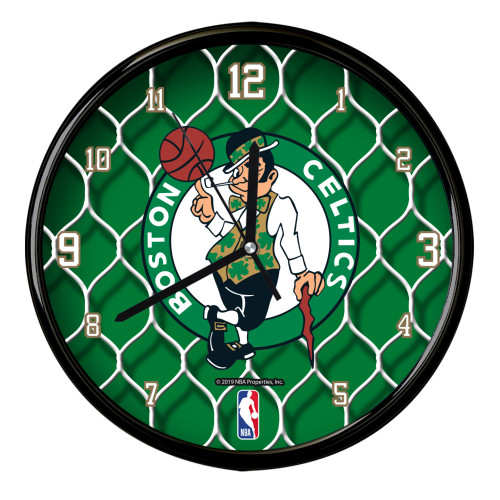 11.5" Green and White NBA Boston Celtics Net Wall Clock