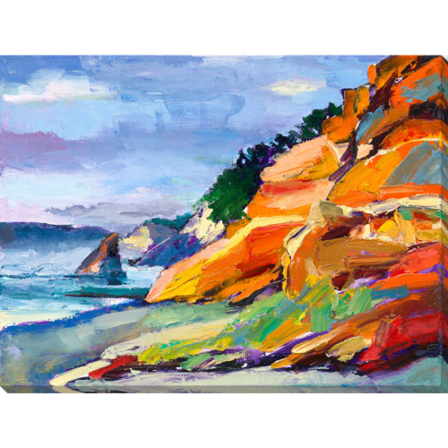 Candy Red and Orange Printed Rectangular Wrapped Canvas Wall Art Decor 21" x 28" - 33421305