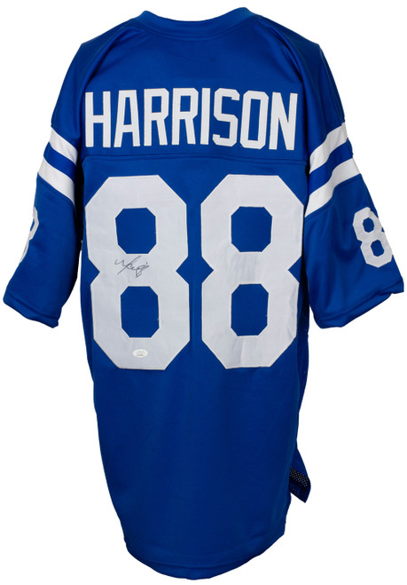 Marvin Harrison Signed Custom Blue Pro Style Football Jersey JSA ITP