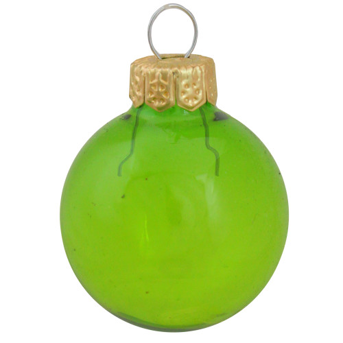 40ct Clear Green Glass Christmas Ball Ornaments 1.25" (30mm)
