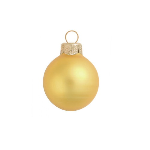 Matte Finish Glass Christmas Ball Ornaments - 4" (100mm) - Yellow - 8ct