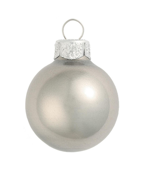2ct Silver Metallic Glass Christmas Ball Ornaments 6" (150mm)