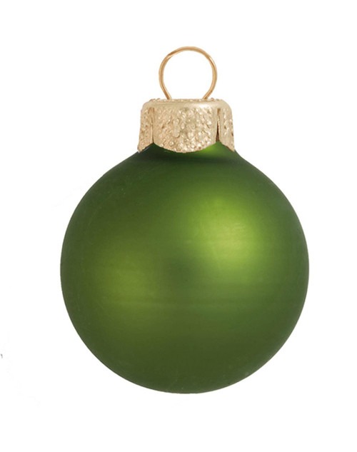 2ct Lime Green Matte Glass Christmas Ball Ornaments 6" (150mm)