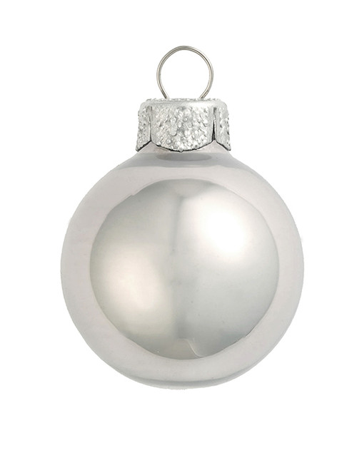 Glass Pearl Christmas Ball Ornaments - 1.5" (40mm) - Silver - 40ct