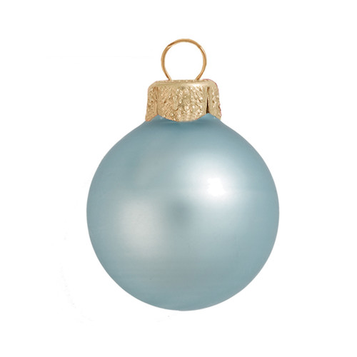 2ct Blue Matte Finish Glass Christmas Ball Ornaments 6" (150mm)