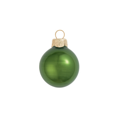 6ct Green Pearl Glass Christmas Ball Ornaments 4" (100mm)