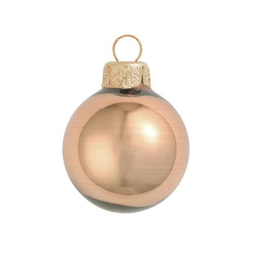 28ct Brown Shiny Finish Glass Christmas Ball Ornaments 2" (50mm)