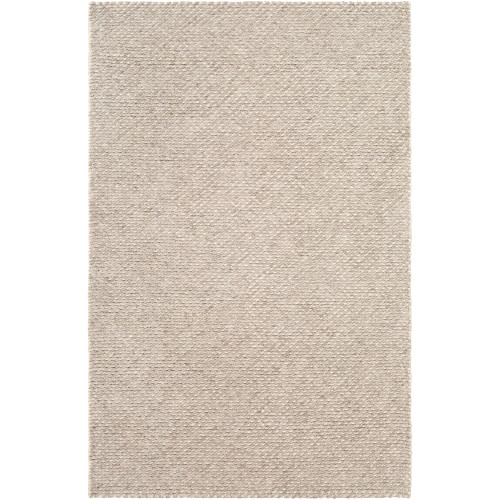 8' x 10' Solid Taupe and White Rectangular Area Throw Rug