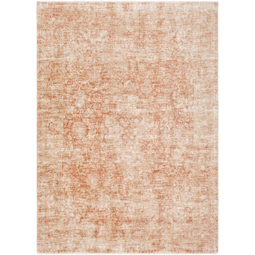 2' x 3'3" Distressed Finished Brown and White Rectangular Machine Woven Area Throw Rug