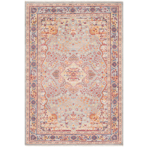 2'x 3’ Seamless Pattern Orange and Gray Rectangular Area Rug