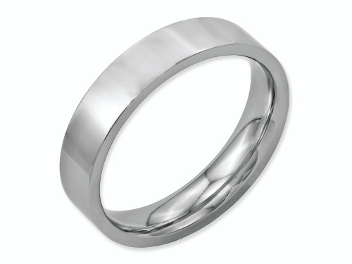 Chisel Stainless Steel Flat 5mm Polished Wedding Band SR7 - SR7Y9