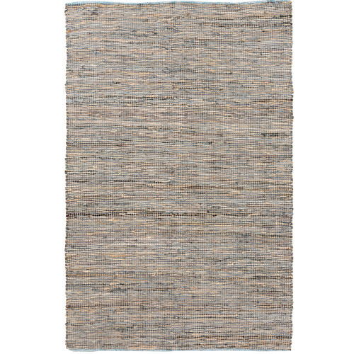 6' x 9' Gray and Blue Color Rectangular Hand Loomed Jute Area Rug