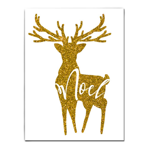 Gold and White Glam Noel Christmas Wrapped Rectangular Wall Art Decor 16" x 12"