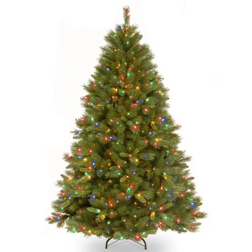 7.5' Pre-Lit Winchester Pine Artificial Christmas Tree, Multicolor Lights