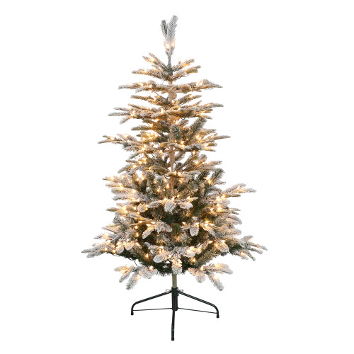 4.5’ Pre-Lit Flocked Aspen Fir Artificial Christmas Tree - Clear Lights - 33400721