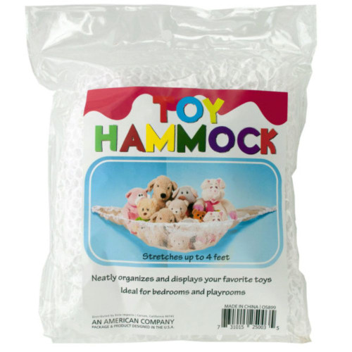 Pack of 4 White and Beige Washable Toy Hammock with Hanging Hardware 4'