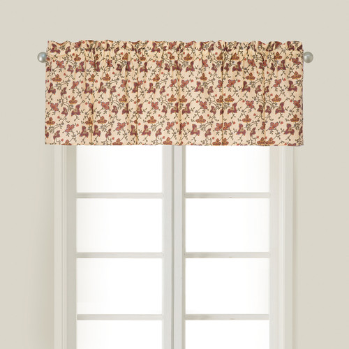 Set of 2 Rustic Lodge Brown and Orange Valance Curtains with Rod Sleeve 72" - 33704345