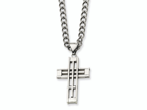 Chisel Stainless Steel Cross Pendant Necklace 22 inches SRN311Y