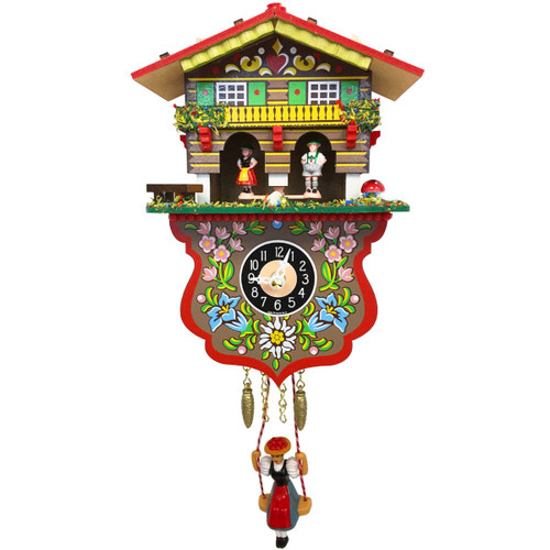 7.5-Inch Polish Inspired Battery-Operated Mini Cuckoo Wall Clock