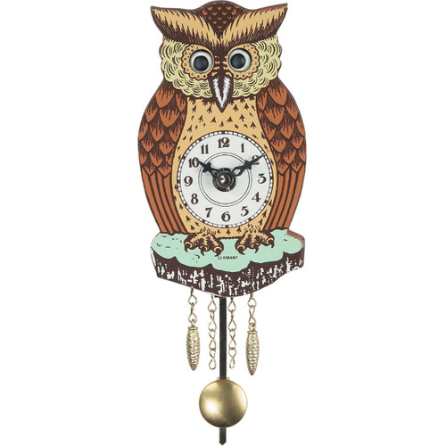 4.5" Battery-Operated Mini Owl Cuckoo Wall Clock
