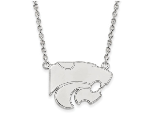 LogoArt Sterling Silver Kansas State University Large Pendant Necklace SS016KSU18T