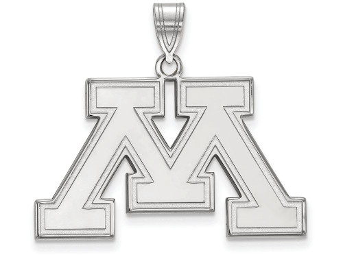 LogoArt Sterling Silver University Of Minnesota Large Pendant Necklace SS018UMNT
