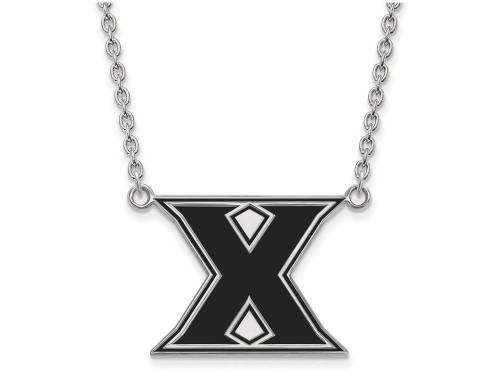 LogoArt Sterling Silver Xavier University Large Enameled Pendant Necklace SS008XU18T