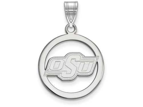 LogoArt Sterling Silver Oklahoma State University Sm Pendant Necklace in Circle