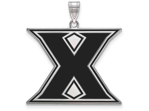 LogoArt Sterling Silver Xavier University XL Enamel Pendant Necklace SS009XUT