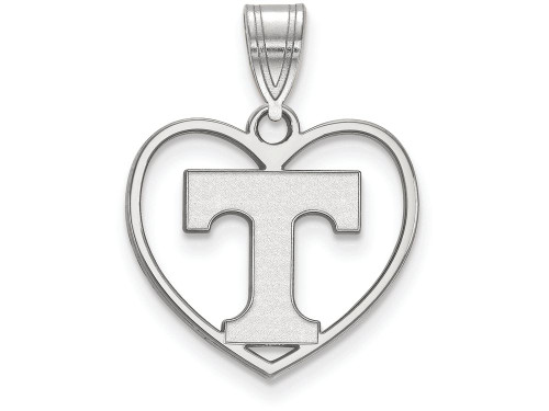 LogoArt Sterling Silver University Of Tennessee Pendant Necklace in Heart SS017UTNT