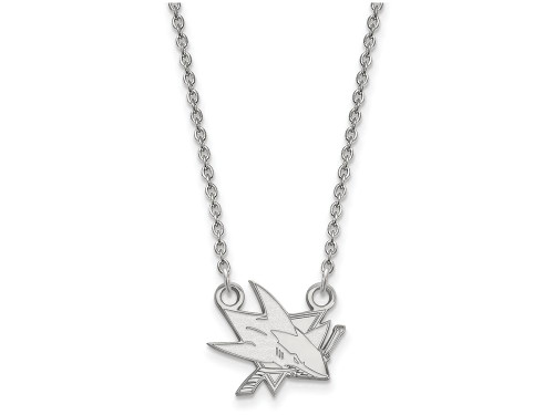 LogoArt Sterling Silver San Jose Sharks Small Pendant Necklace SS013SHA18T