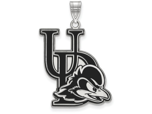 LogoArt Sterling Silver University Of Delaware XL Enamel Pendant Necklace SS006UDET