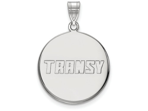 LogoArt Sterling Silver Transylvania University Large Disc Pendant Necklace SS001TRUT