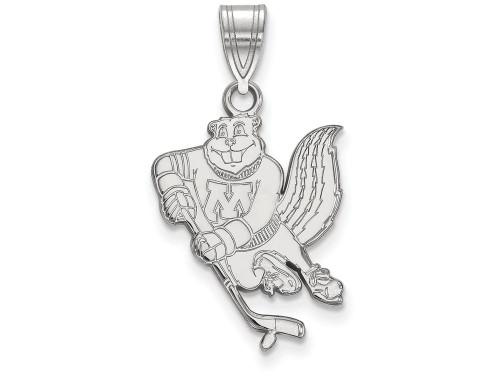 LogoArt Sterling Silver University Of Minnesota Large Pendant Necklace - SS024UMNT