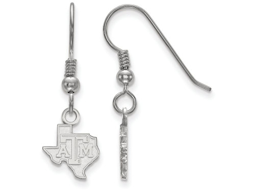 LogoArt Sterling Silver Texas Aandm University Xs Dangle Earrings Wire